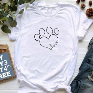 Love Heart ♡ Paw Print Custom Graphic Tee Shirt